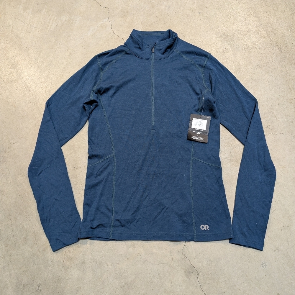 NWT Defects Outdoor Research Alpine Onset Merino 240 Navy Flaws Women's M Blue